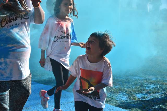 Participants tickled pink for colour run
