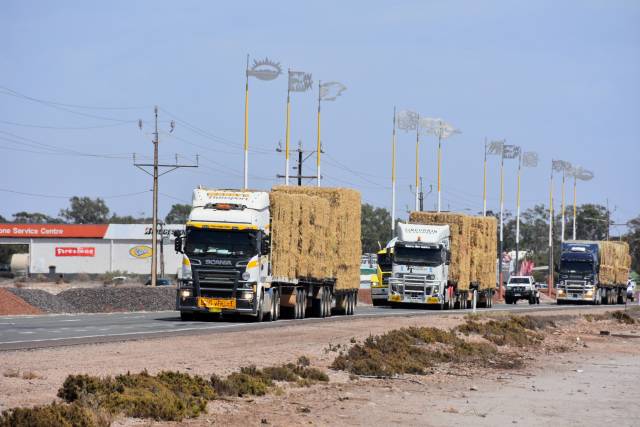 Hay truck convoy reaches Port Augusta