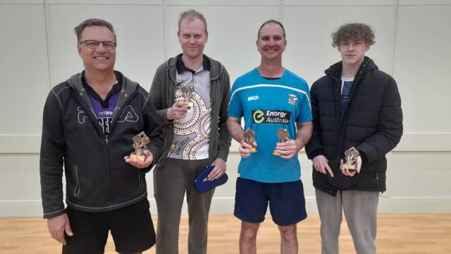 From bottom to top … Stirling North Crows’ table-tennis triumph