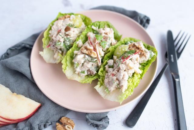 Cooking … Apple, walnut and tuna waldorf salad