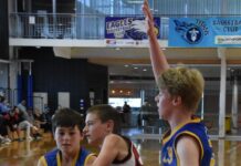 Nailbiting action on court